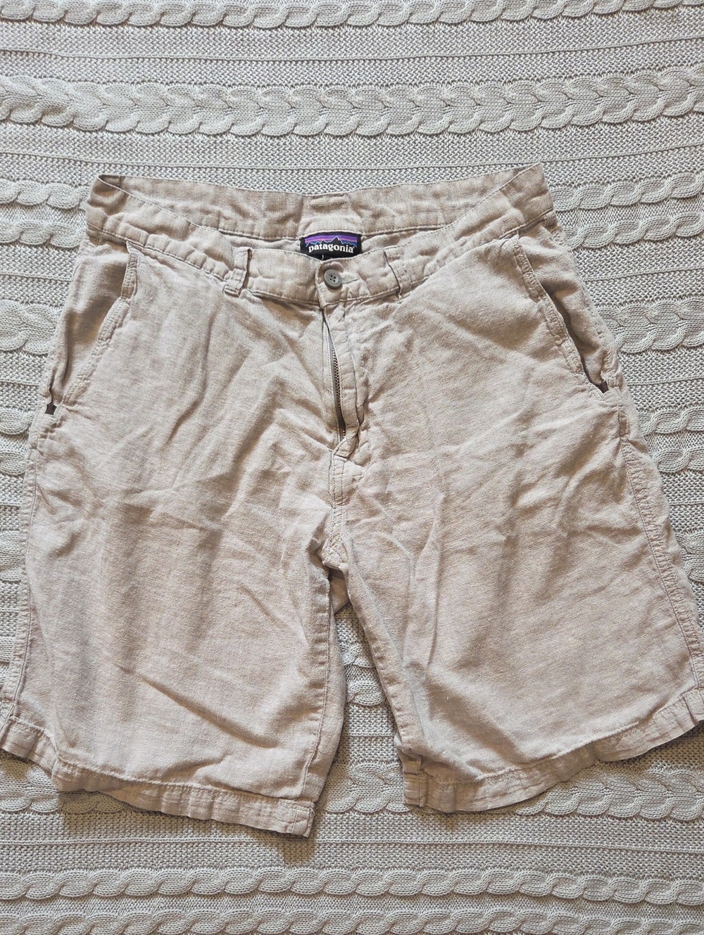 Patagonia Shorts Mens 32 Gray Cotton All Wear Hemp Blend Flat Front Chino